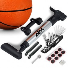 Aim High Pro. Portable Frame Mount Mini Bike Pump fits Presta & Schrader - Bicycle Repair Kit - Multi Tool - Ball Needle - B01LX16PLB